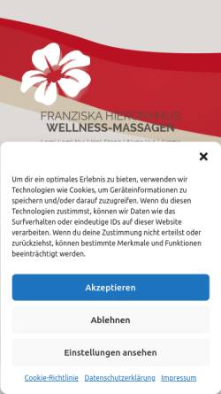 Vorschau der mobilen Webseite massage-buxtehude.de, Franziska Hieronymus Wellness Massagen