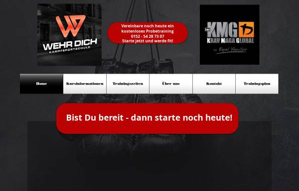 Vorschau von www.wehr-dich-kampfsport.com, wehr dich Kampfsportschule für Sicherheit Sport & Spaß UG