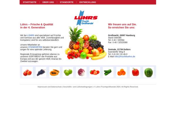 Vorschau von www.fruchtluehrs.de, Lührs Fruchtgroßhandel GmbH