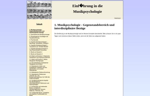 Vorschau von www.oddblog.de, Musikpsychologie