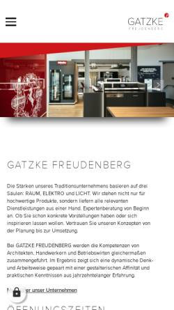 Vorschau der mobilen Webseite www.e-werk-stade.de, Gatzke Küchen, Hausgeräte & Innenraumkonzepte