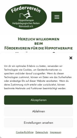 Vorschau der mobilen Webseite hippotherapie-roemstedt.de, Förderverein der Hippotherapie in Römstedt e.V.