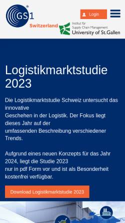 Vorschau der mobilen Webseite www.logistikmarkt.ch, Logistikmarkt.ch - Schweizerische Gesellschaft für Logistik