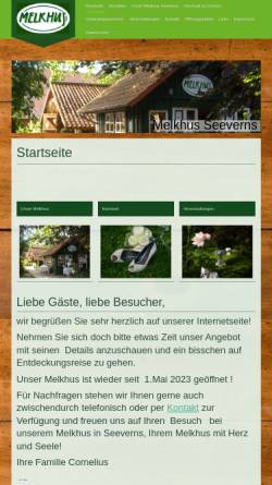Vorschau der mobilen Webseite melkhus-seeverns.de, Melkhus Seeverns