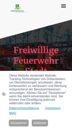 Vorschau der mobilen Webseite www.feuerwehr-nordenham.de, Freiwillige Feuerwehr Nordenham