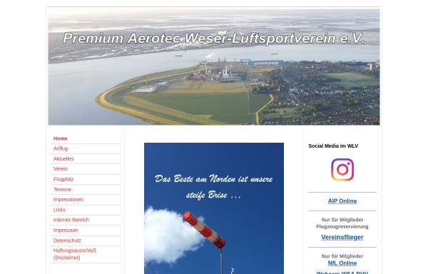 Vorschau von www.wlv-blexen.de, Premium Aerotec Weser Luftsportverein e.V.