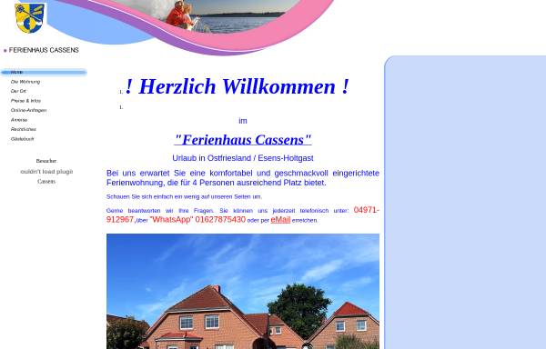 Vorschau von www.ferienhaus-cassens.de, Ferienhaus Cassens