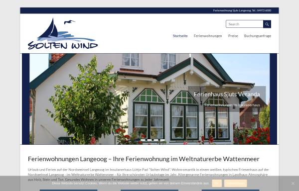 Vorschau von www.langeoog-sjuts.de, Ferienhaus Solten Wind