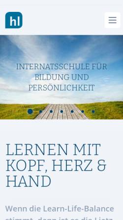 Vorschau der mobilen Webseite www.lietz-nordsee-internat.de, Hermann Lietz Schule