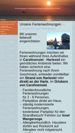 Vorschau der mobilen Webseite carolinensiel-ferienwohnungen.de, Carolinensiel-Ferienwohnungen.de