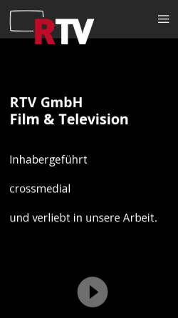 Vorschau der mobilen Webseite www.rtv-live.de, RTV GmbH Film & Television