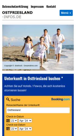 Vorschau der mobilen Webseite www.ostfriesland-info.de, Ostfriesland-Info