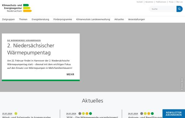 Vorschau von www.klimaschutz-niedersachsen.de, Klimaschutz- und Energieagentur Niedersachsen GmbH