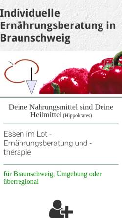 Vorschau der mobilen Webseite www.essen-im-lot.de, Essen im Lot - Ernährungsberatung - Tanja Treis-Szurgut