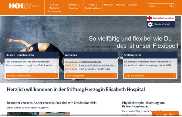 Vorschau von www.heh-bs.de, Herzogin Elisabeth Hospitals