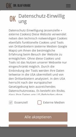 Vorschau der mobilen Webseite www.braunschweig-zahnarzt.de, Dr. Olaf Knabe