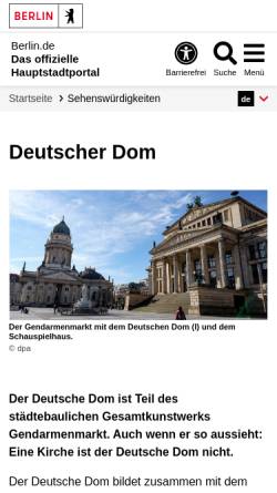 Vorschau der mobilen Webseite www.berlin.de, Neue Kirche