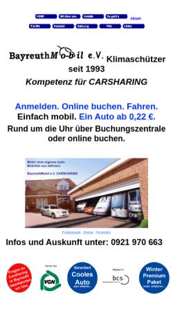 Vorschau der mobilen Webseite www.bayreuthmobil.de, BayreuthMobil e.V.