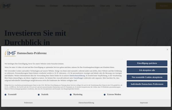 Vorschau von imf-ferienimmobilien.de, IM Ferienimmobilien & Projekte GmbH & Co. KG