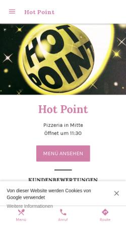 Vorschau der mobilen Webseite pizza-hotpoint.business.site, Pizza HotPoint