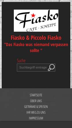 Vorschau der mobilen Webseite www.kneipe-fiasko.de, Fiasko - Inh. Ugur Öncan