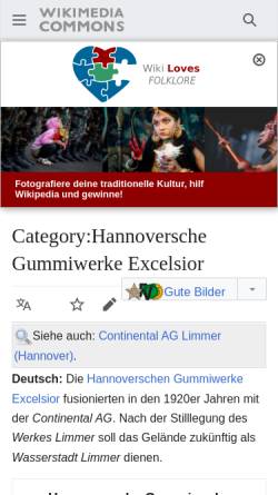 Vorschau der mobilen Webseite commons.wikimedia.org, Hannoversche Gummiwerke Excelsior – Wikimedia Commons