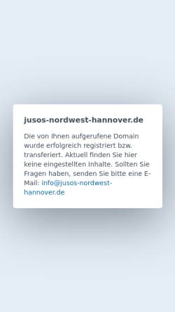 Vorschau der mobilen Webseite jusos-nordwest-hannover.de, Jusos NordWest Hannover im Stadtbezirk Herrenhausen-Stöcken