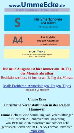Vorschau der mobilen Webseite www.ummeecke.de, Umme Ecke