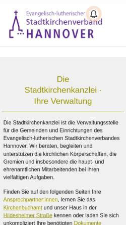 Vorschau der mobilen Webseite www.stadtkirchenkanzlei.de, Evangelisch-lutherischer Stadtkirchenverband