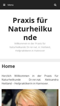Vorschau der mobilen Webseite www.heilpraktiker-heitland.de, Naturheilpraxis Dr. A.Heitland