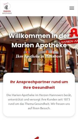 Vorschau der mobilen Webseite www.marien-apotheke-hannover.de, Marien-Apotheke - Inh. Apothekerin Dr. Gisela Sperling e.K.