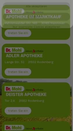 Vorschau der mobilen Webseite www.apotheke-im-marktkauf.com, Apotheke im Marktkauf - Inh. Apotheker Dr. Mohi Jalalian e.K.