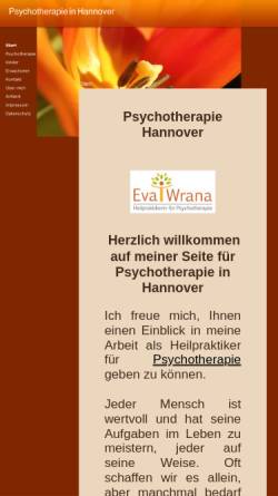 Vorschau der mobilen Webseite www.psychotherapie-hannover-wrana.de, Eva Wrana