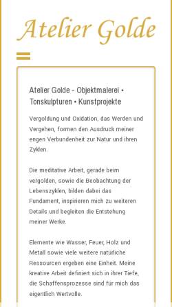 Vorschau der mobilen Webseite www.atelier-golde.de, Atelier Golde - Künstlerin Renate Golde