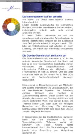 Vorschau der mobilen Webseite www.goethe-gesellschaft-hannover.de, Goethe-Gesellschaft Hannover e.V.