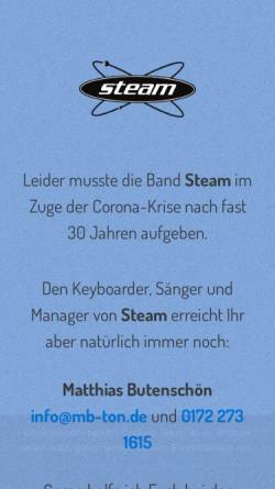 Vorschau der mobilen Webseite www.steam-music.de, Steam