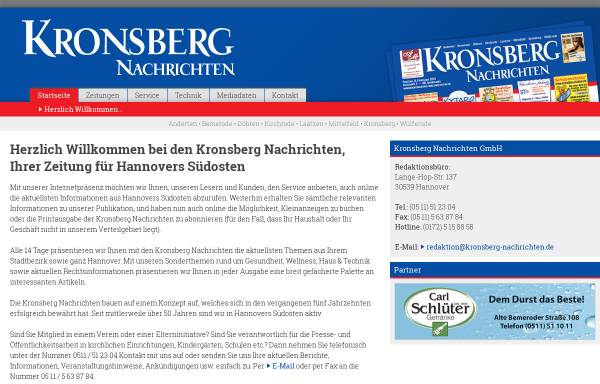 Vorschau von www.schiller-verlag.de, Kronsberg Nachrichten - Kronsberg Nachrichten GmbH