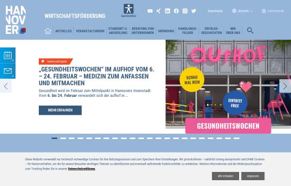 Vorschau von www.wirtschaftsfoerderung-hannover.de, Wirtschaftsförderung Stadt und Region Hannover