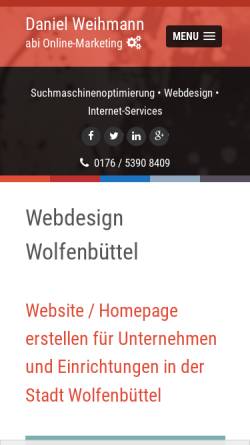 Vorschau der mobilen Webseite www.dwwebsites.de, Daniel Wicke