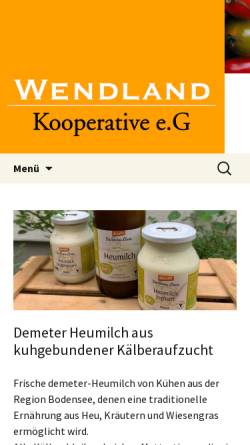 Vorschau der mobilen Webseite wendlandkoop.de, Wendlandkooperative Hannover eG