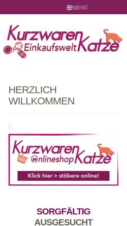 Vorschau der mobilen Webseite www.kurzwarenkatze.de, Die KurzwarenKatze - Katrin Schmidt