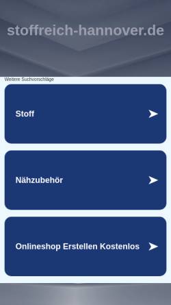 Vorschau der mobilen Webseite www.stoffreich-hannover.de, Stoffreich - Inh. Andrea Eifler