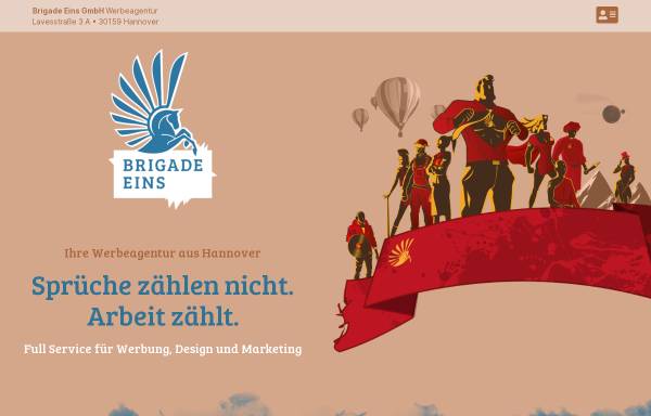 Vorschau von www.brigade-eins.de, Brigade Eins Werbeagentur