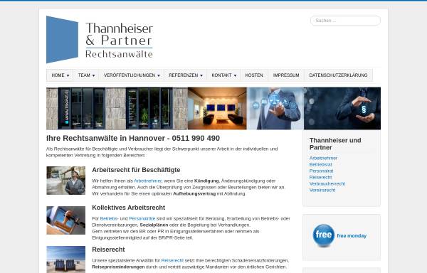 Vorschau von www.thannheiser.de, Rechtsanwaltskanzlei Thannheiser u. Koll.