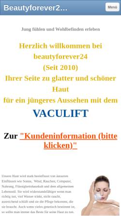 Vorschau der mobilen Webseite www.beautyforever24.de, Beautyforever24 - Inh. Frank Breuer