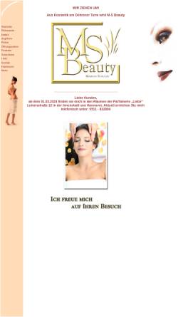 Vorschau der mobilen Webseite www.hannover-kosmetik.de, M-S Beauty c/o Parfümerie Liebe