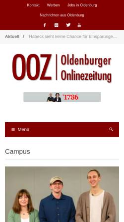 Vorschau der mobilen Webseite www.oldenburger-onlinezeitung.de, Oldenburger Onlinezeitung (OOZ)
