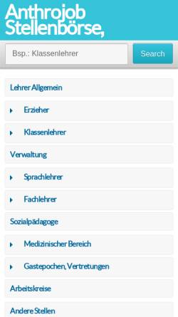 Vorschau der mobilen Webseite www.anthro24.de, Anthro24