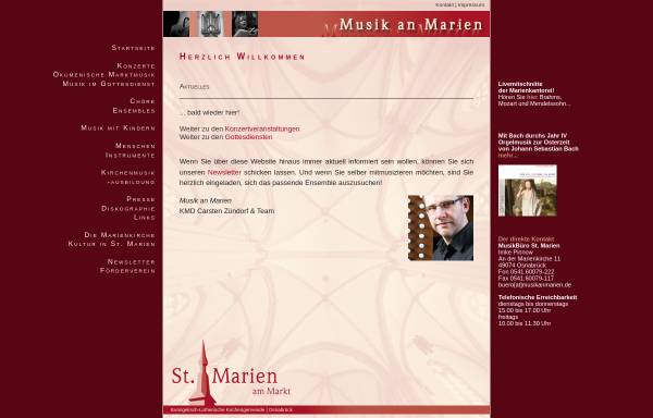Vorschau von www.musikanmarien.de, Musik in St. Marien Osnabrück