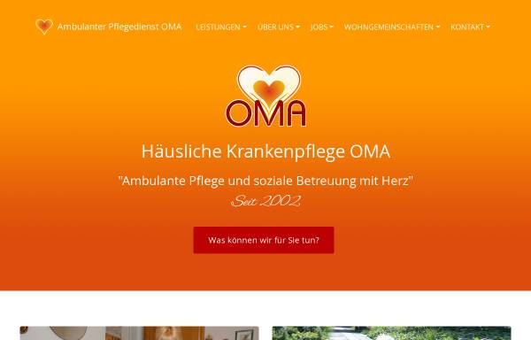 Vorschau von www.pflegedienst-oma.de, Ambulanter Pflegedienst OMA GmbH